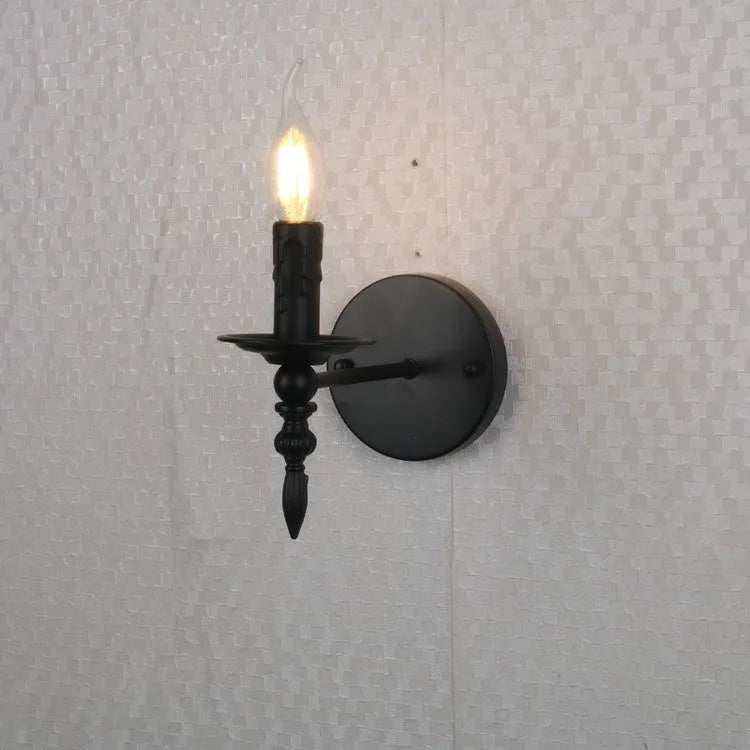 American retro iron wall lamp for hallway or stairs, E12 or E14 holder, 210mm x 220mm x 280mm