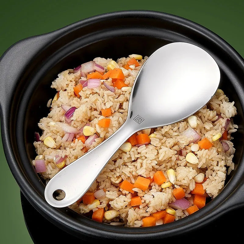 304 stainless steel meal spoon with solid colour finish and simple design for adult household use
