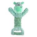 Large plush dog toy with squeaker and crinkle paper, measuring 32cm by 20cm by 10cm, for tug-of-war play
