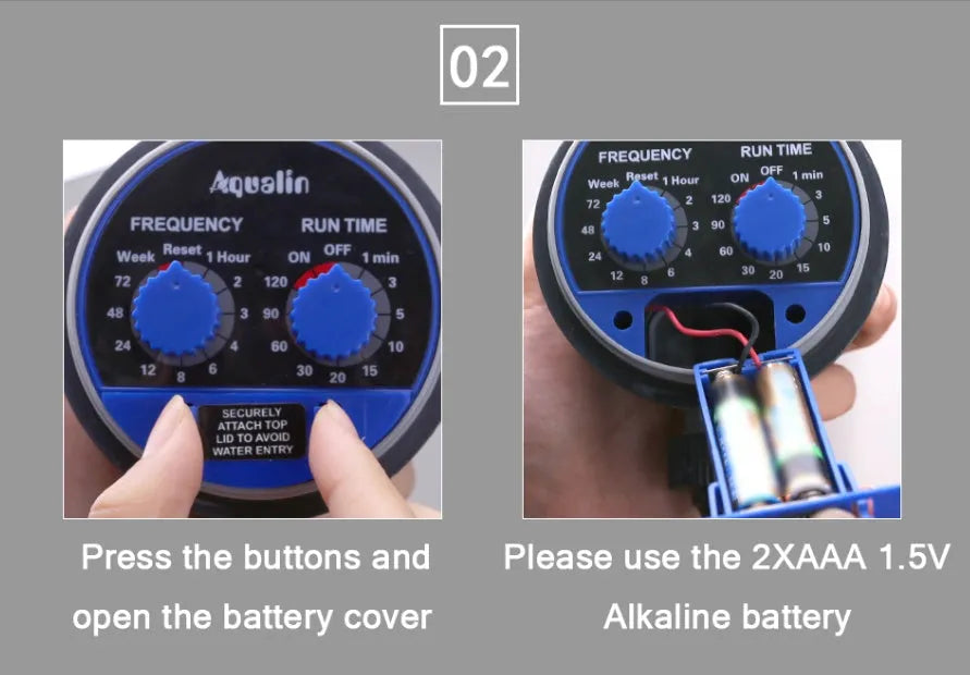 Programmable automatic garden watering timer with display and faucet connection