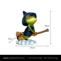 Magic Yoga Frog ornament showing 12cm height and RDW123 colour on shelf
