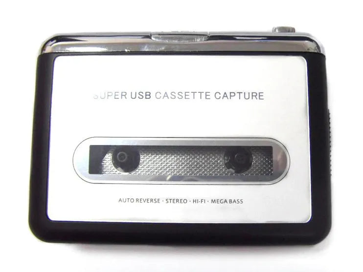 Cassette to MP3 converter with USB cable and headphones for digitising tape collections