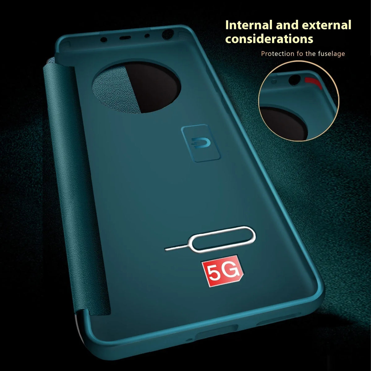 Huawei flip phone case in purple, orange, or black with imitation leather finish and smart sleep window