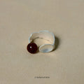 Small round spoon stewed pork design alloy ring and bracelet set with electroplated finish