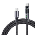 Rotatable PD data cable in sparkling black and flame red, 60W and 100W, 1.2m and 2m lengths, single head.