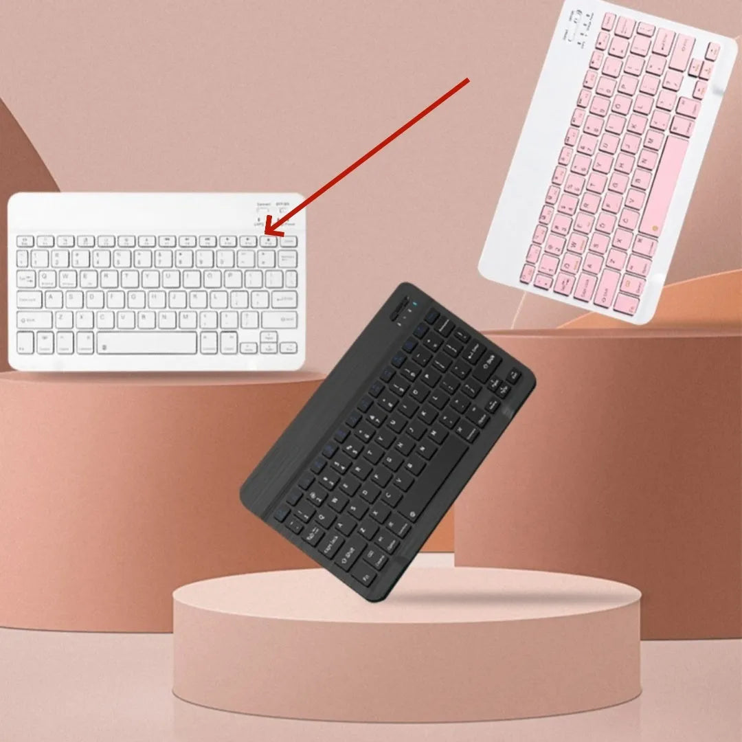 10-inch Bluetooth keyboard and mouse set in black colour with USB linker and battery