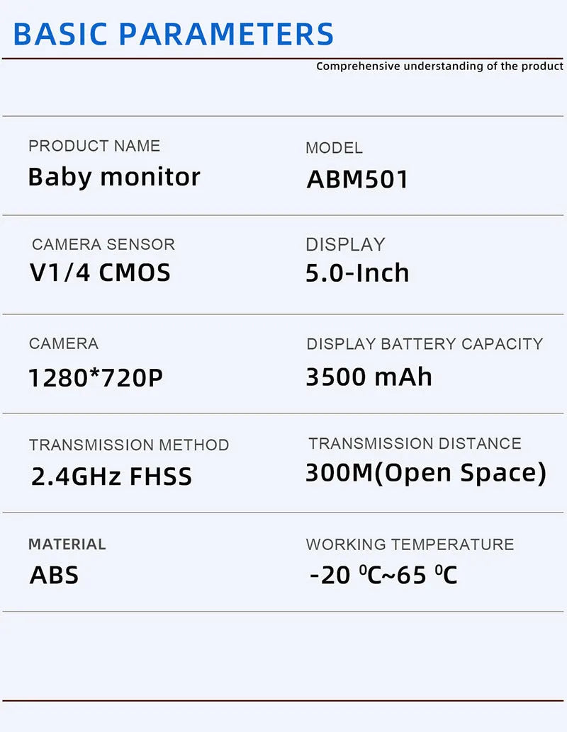 White 5-inch HD wireless baby monitor and camera on a nursery shelf