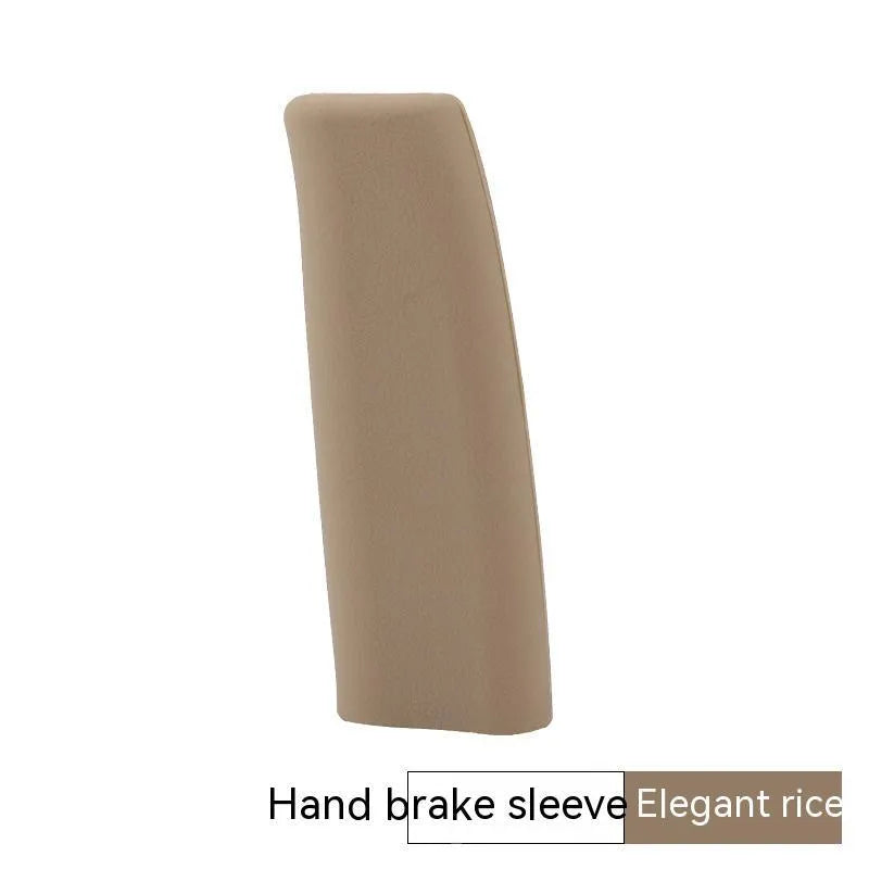 Universal silicone handbrake sleeve in five colours showing 12cm length and flexible silicone material