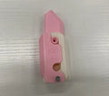 3D printed orange and green carrot-shaped gravity flick knife fidget toy on a white background.