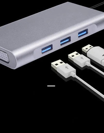 10-in-1 USB C docking station power bank compatible with Apple MacBook and iPhone devices