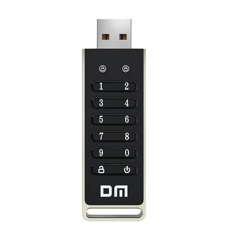 Metal encrypted USB 3.0 flash drive with fingerprint scanner, 64GB capacity, dimensions 84mm x 25mm x 11mm