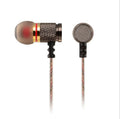 Black wired in-ear headphones with 3.5mm L-bend plug and TPE ear tips.