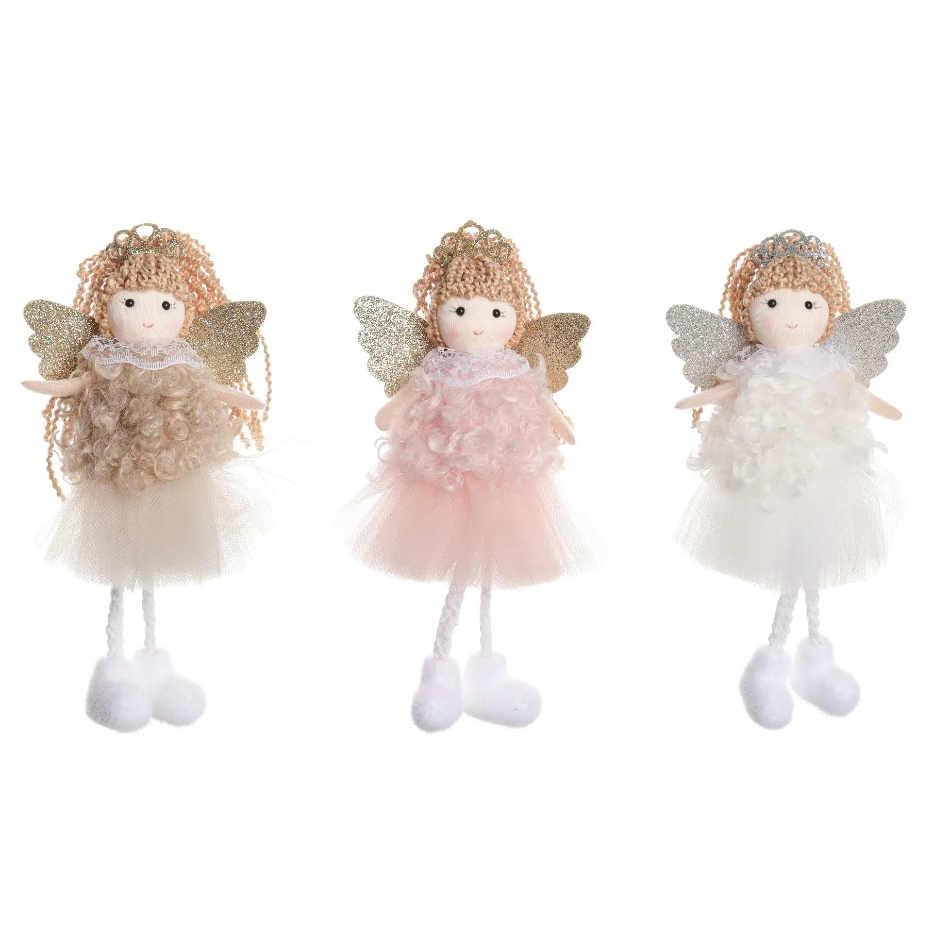 Christmas angel girl cloth pendant for high ponytail hair decoration with cartoon design