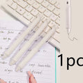 Macaron series press gel pen with 0.5mm tip in smoked white, brown and pink colour options