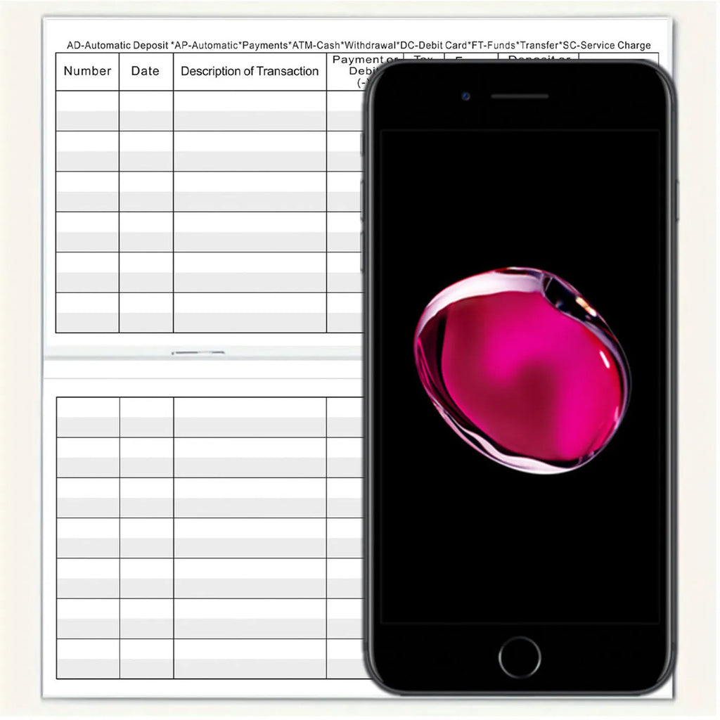 54K paper deposit journal for bank checking account records, single paper journal for handwritten deposits