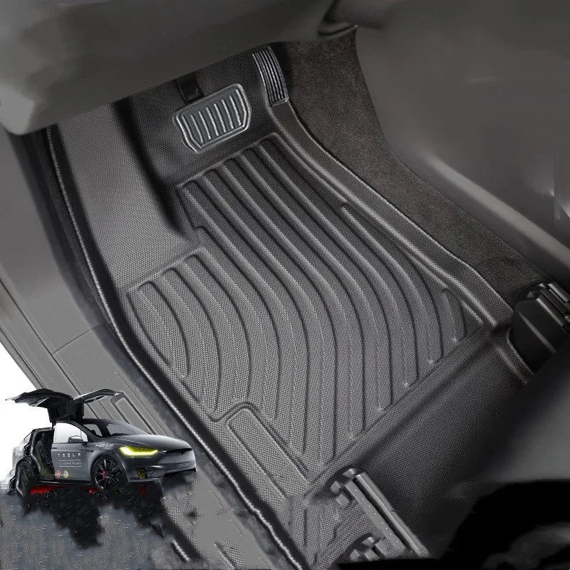 Waterproof TPE car pads for Tesla Model X with tailbox mat and cabin protection