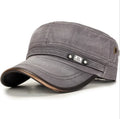 Malecap cotton flat cap with tie-dye letter pattern, short brim, adjustable size, in black, blue, brown, grey or khaki