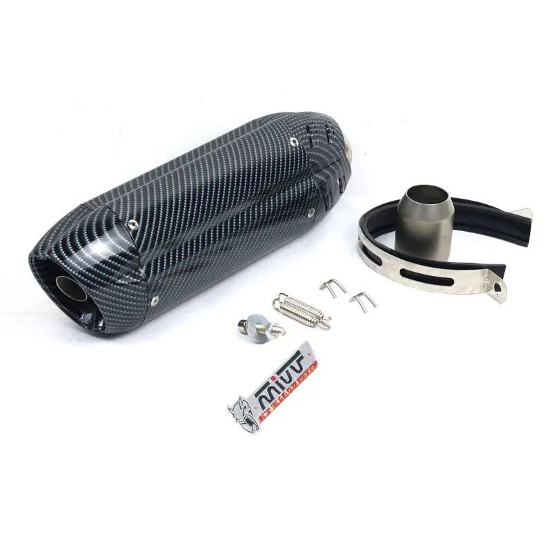 Stainless steel motorcycle exhaust modification component with small hexagonal design