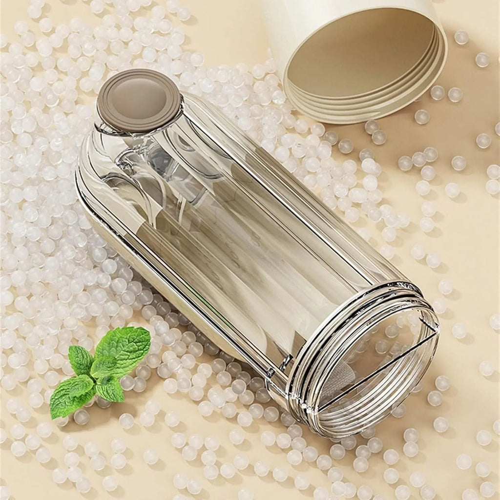 Dog water bottle food dispenser with foldable design and leak-proof seal for outdoor use