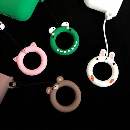 Cartoon earphone box with cute animal cover in brown, green, pink, or white colour options