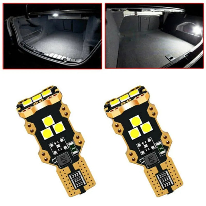 T15 automotive reverse light bulb with white 6000K colour temperature and PVC housing for 12V car systems
