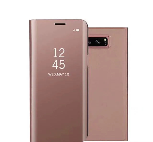 Samsung Galaxy Note20 phone case with built-in kickstand bracket and mirror finish back.