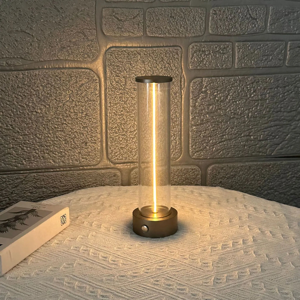 LED line glass magnetic suction light strip with USB charging cable, showing 53×234mm dimensions