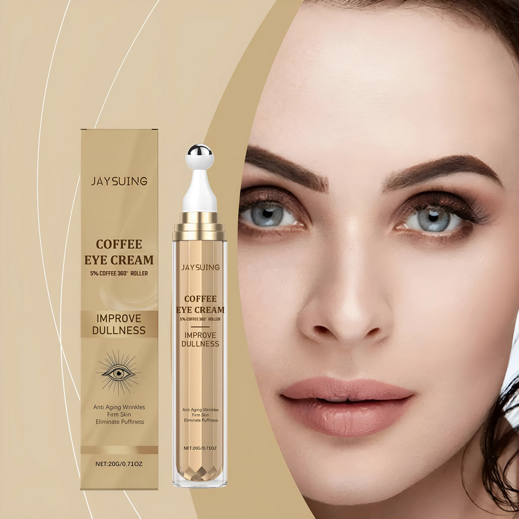20g tube of Caffeine Firming Eye Cream with coffee extract and hyaluronic acid for the under-eye area.