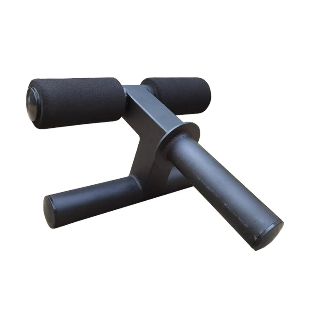 Black steel plate inner calf muscle trainer, 36 x 21.5 x 38.5 cm, for home gym leg workouts