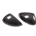 Carbon fibre mirror covers for Porsche Macan, black colour, dimensions 27.5cm by 16.3cm by 13.8cm