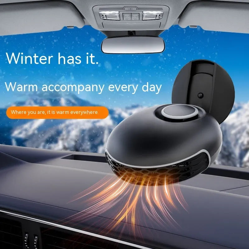 Black ABS car warm air blower heater with 130cm cable for 12V and 24V vehicles
