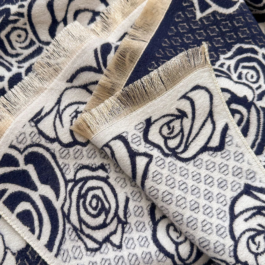 Imitation cashmere thick warm scarf shawl with tassel details in grey colour