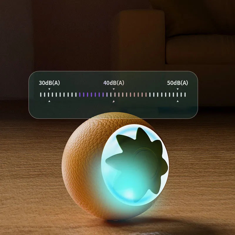 Small green automatic rolling ball pet toy for dogs and cats with flashing lights