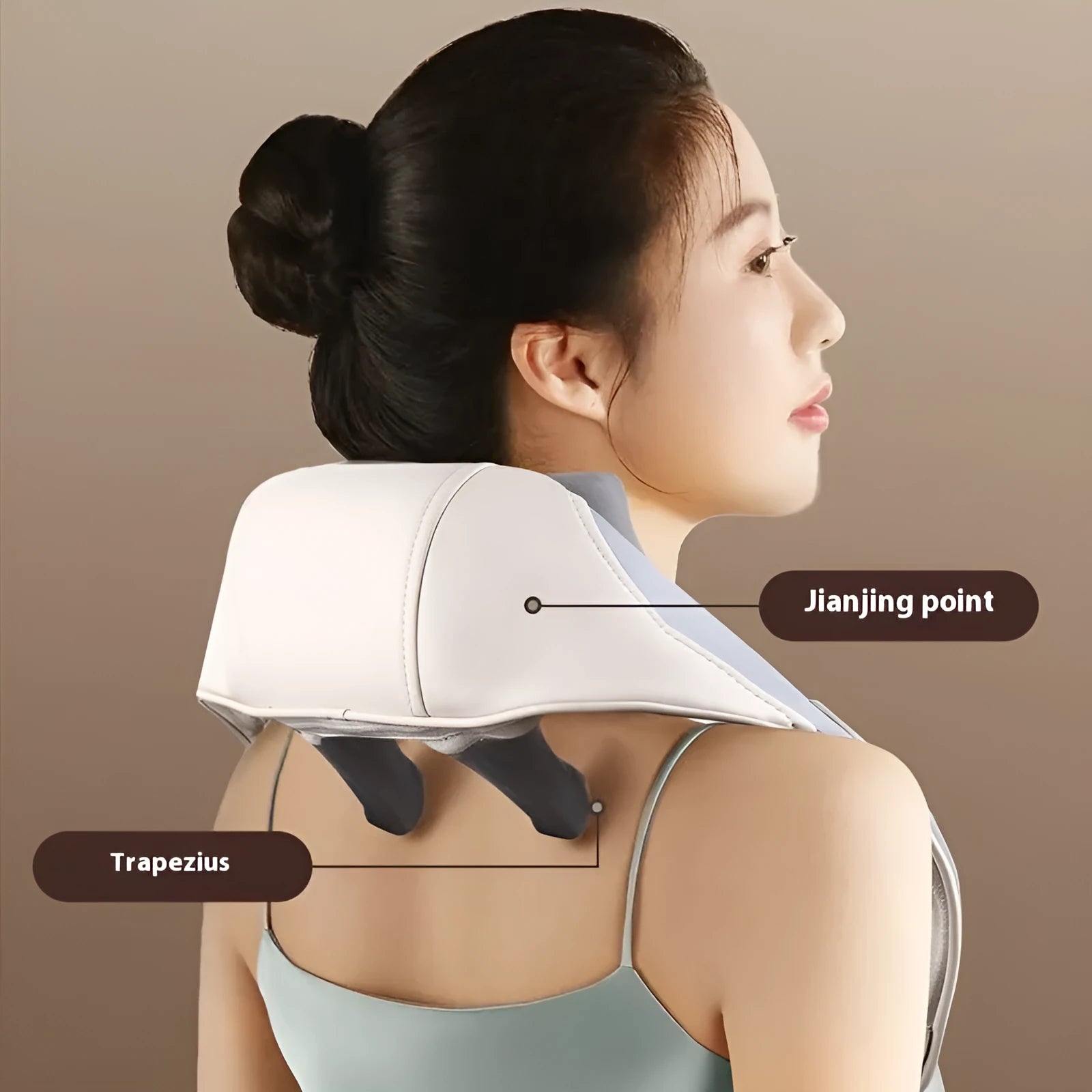 Blue rechargeable foldable electric neck and back massager with multiple modes