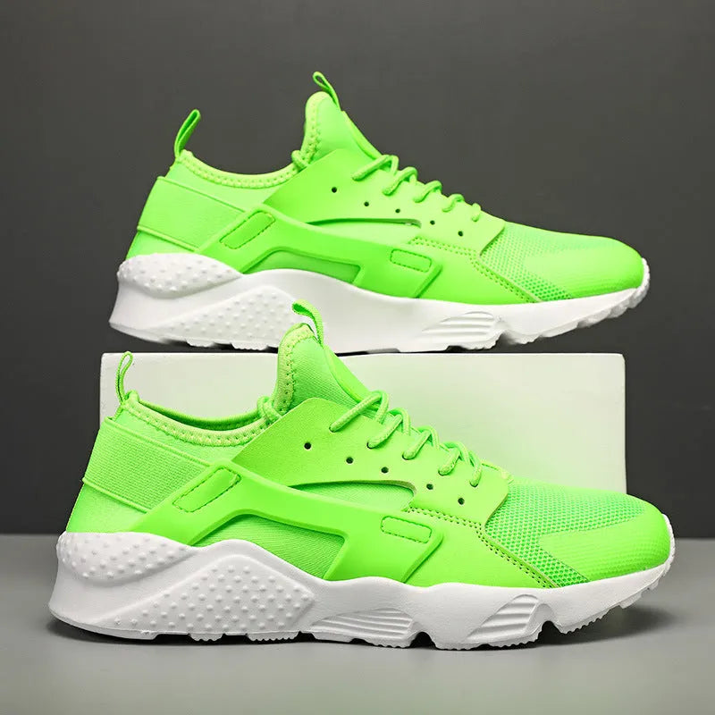 Men's green mesh casual shoes with cross shoulder straps and flat heel design