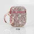 Electroplating diamond-studded AirPods case with flip rhinestone exterior for AirPods 1/2 and AirPods 3