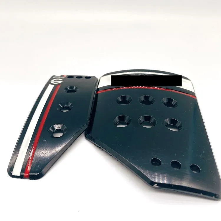 Aluminium alloy manual transmission car pedal set with brake, accelerator, and clutch pedals in black or grey