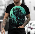 Men's short-sleeved T-shirt with 3D animal print design in multiple colour options
