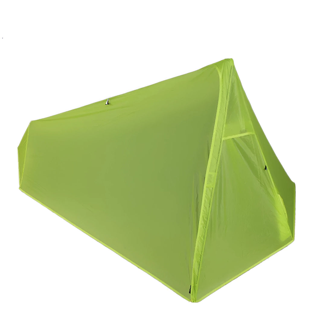 Aluminium alloy double tent for outdoor camping, green or grey, 210cm x 95cm, 610g, self-build design