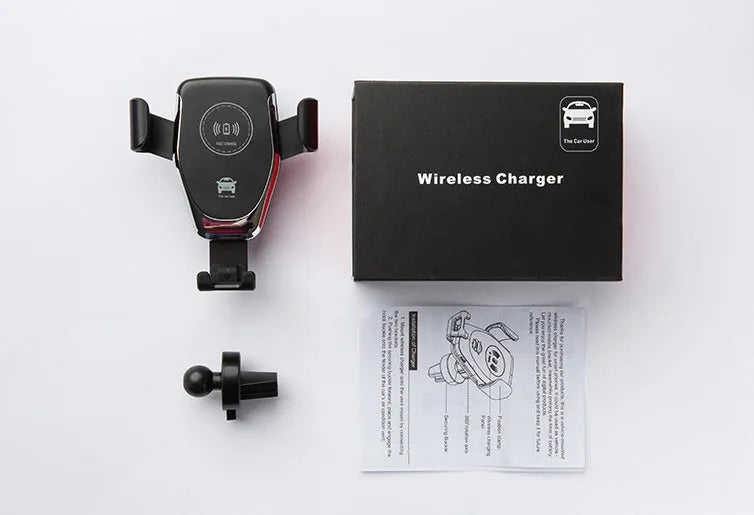 Car wireless charger with automatic clamping, 18W fast charging, black or white colour, for iPhone models