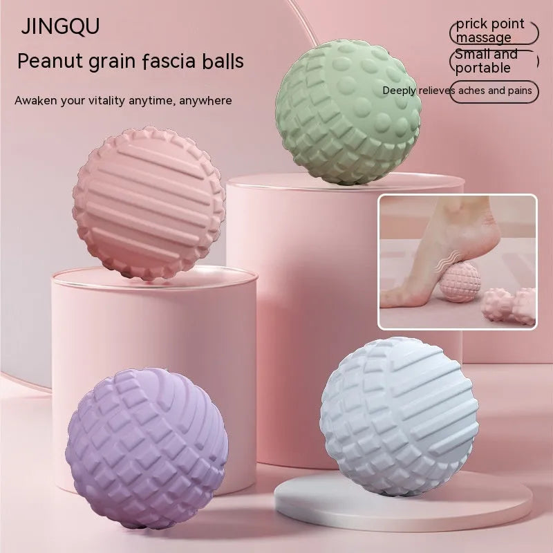 6cm diameter foot massage ball in blue colour with textured TPR surface for yoga and fitness use