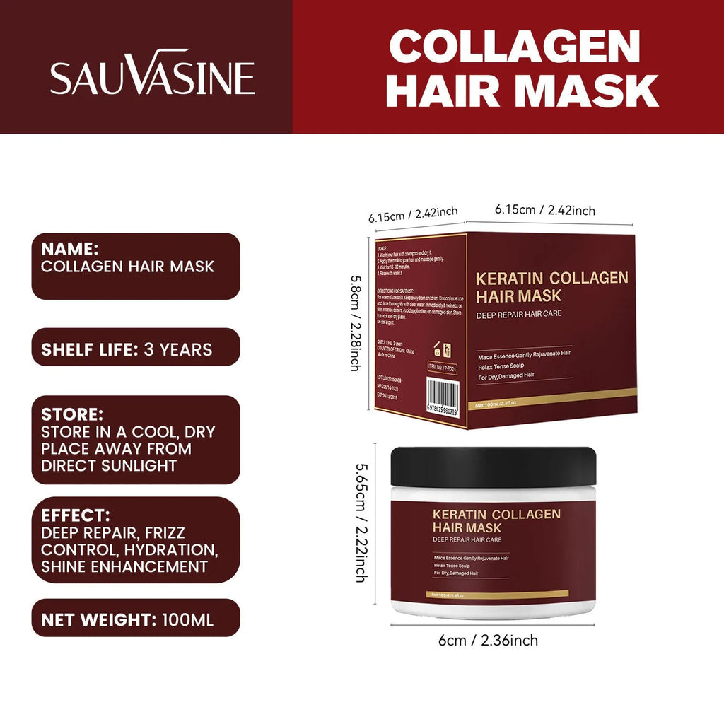 100ml collagen hair mask container for moisturising and repairing strong hair