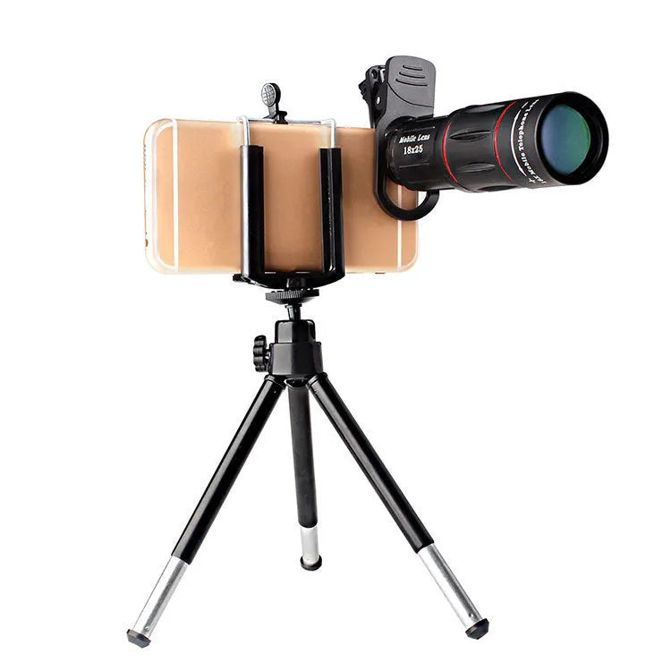 18x mobile phone telephoto lens with aluminium tripod and universal clip for Samsung smartphones