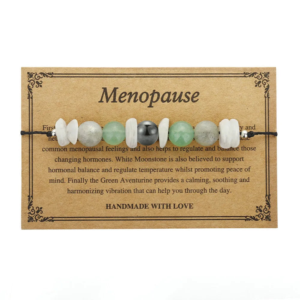 Handcrafted geometric stone bracelet for women in colour 3906 with beaded design