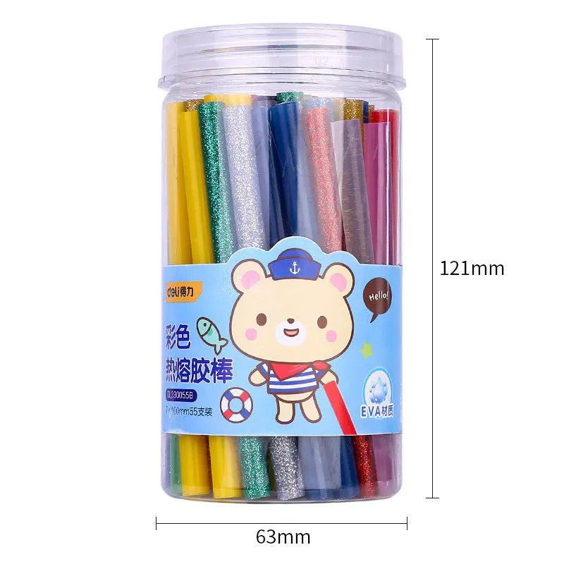 55 transparent hot melt glue sticks with 7mm diameter for manual adhesive guns