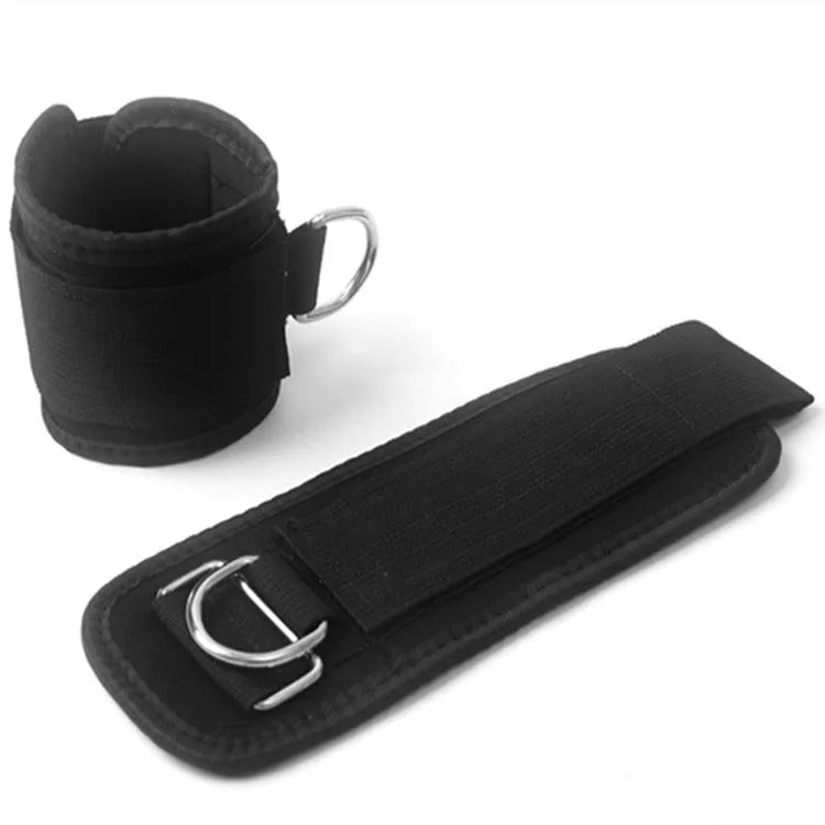 Black Taekwondo training pull rope set for leg conditioning and strength development