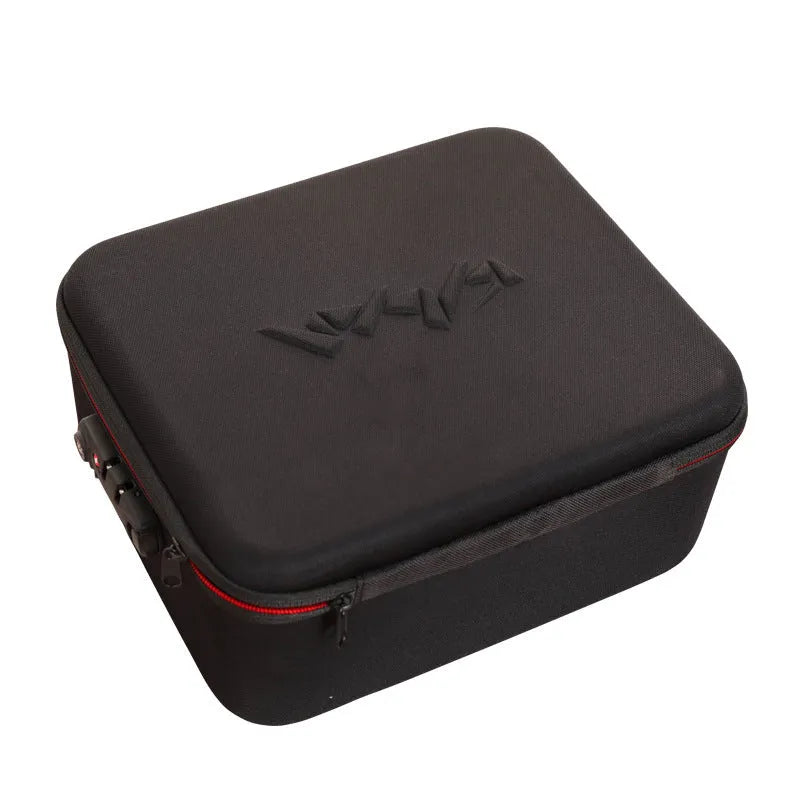 Black Nintendo game console storage bag with EVA shell and velvet lining, 29x25x13cm