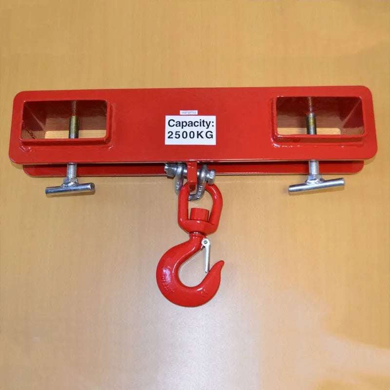 Rotatable drum crane locking forklift hook with safety device and 500kg capacity on forklift forks