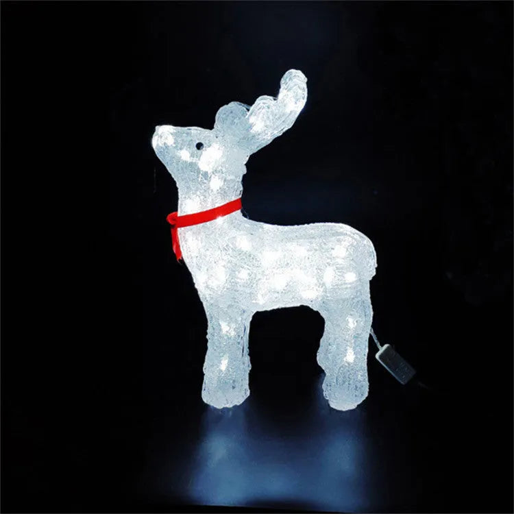 LED acrylic outdoor 3D modelling deer lamp for Christmas display in warm light