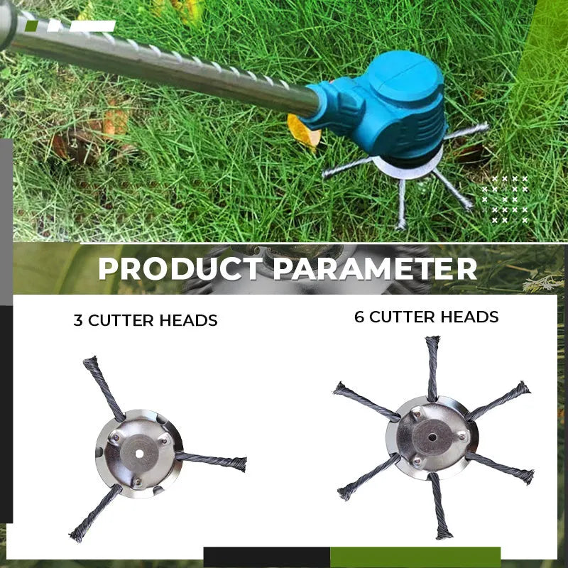 Stainless steel strimmer brush accessories for electric wire mowers with 150mm diameter brush head